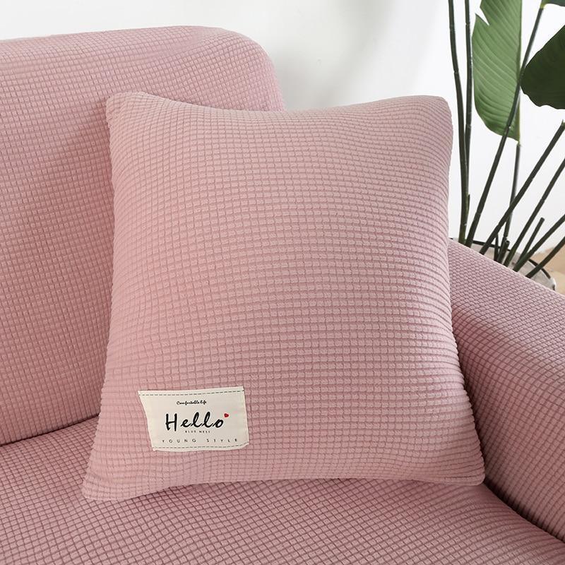 Jacquard-Kissenhülle – Rosa – Ansicht 1