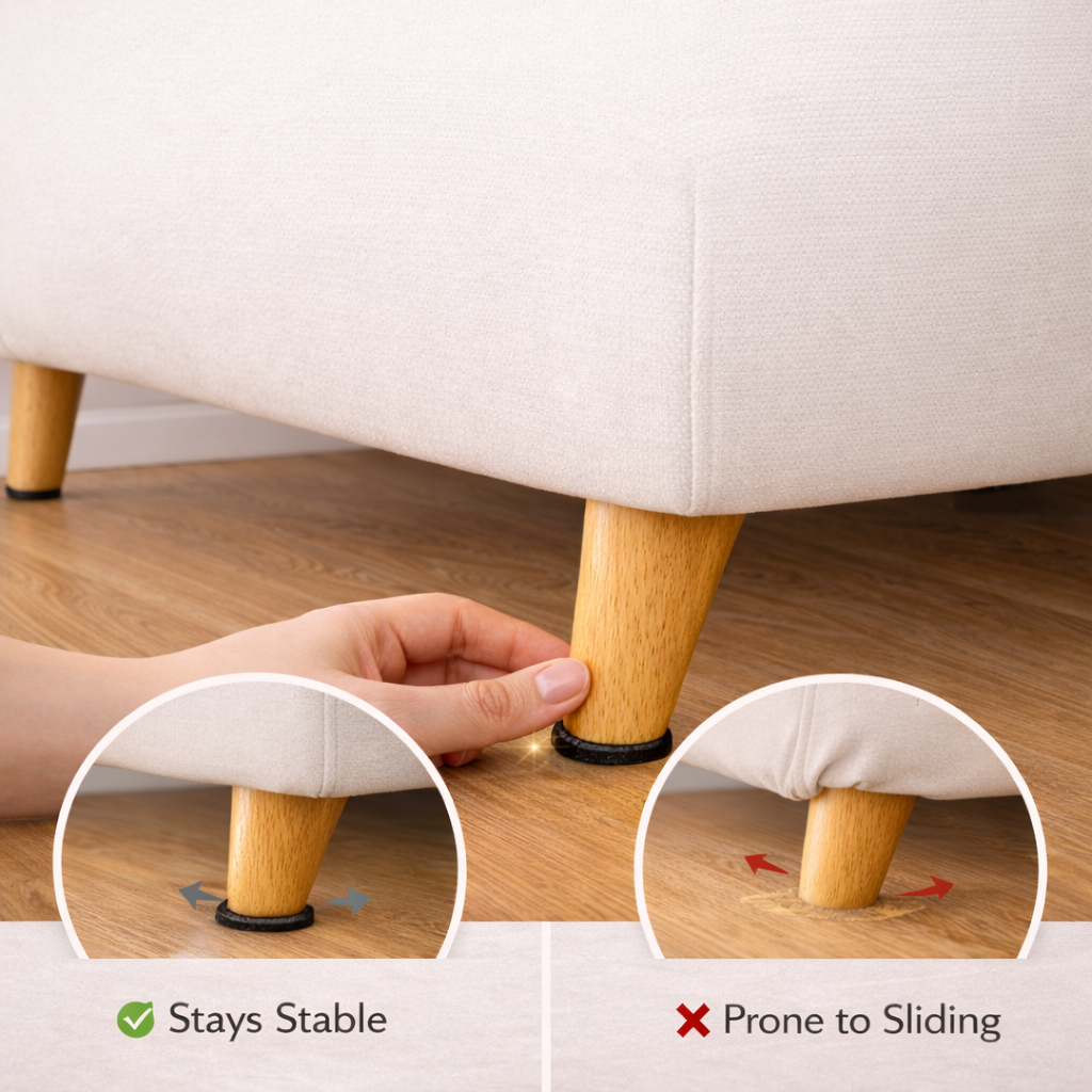 Rutschhemmende Möbelpads fürs Sofa – Schwarz – Ansicht 5