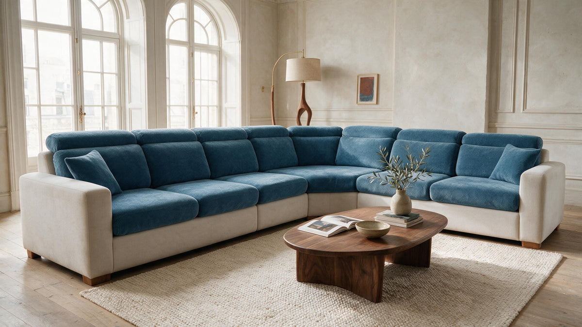Sitzkissenbezüge auf einem Ecksofa