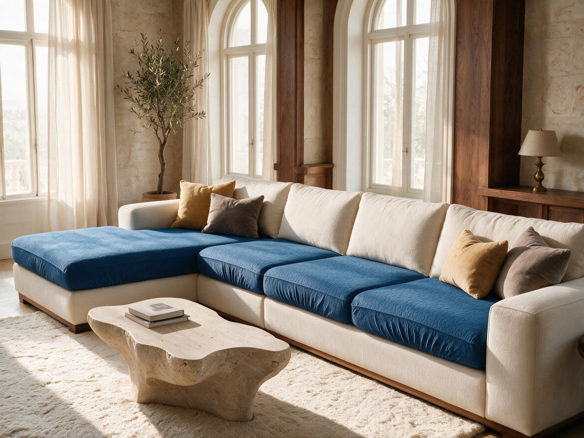 Sitzkissenbezüge auf einem Ecksofa