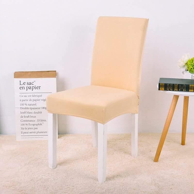 Stretch-Stuhlbezug – Beige – Ansicht 1