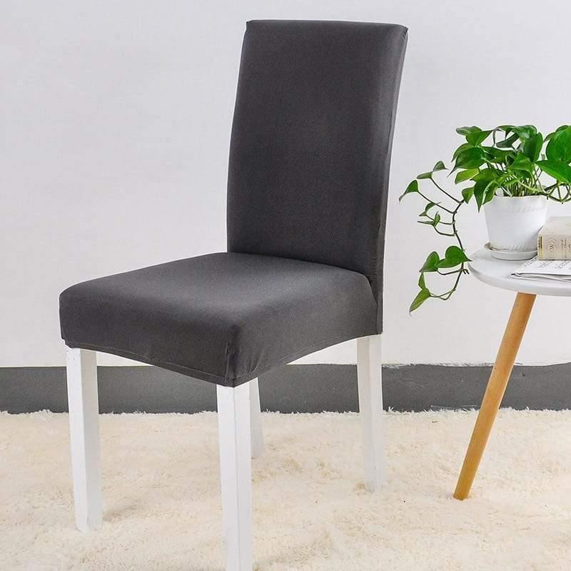 Stretch-Stuhlbezug – Metallgrau – Ansicht 1