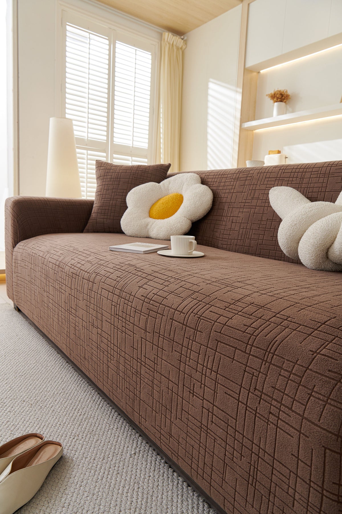 Sofabezug Arquette – Kaffeebraun – Ansicht 1