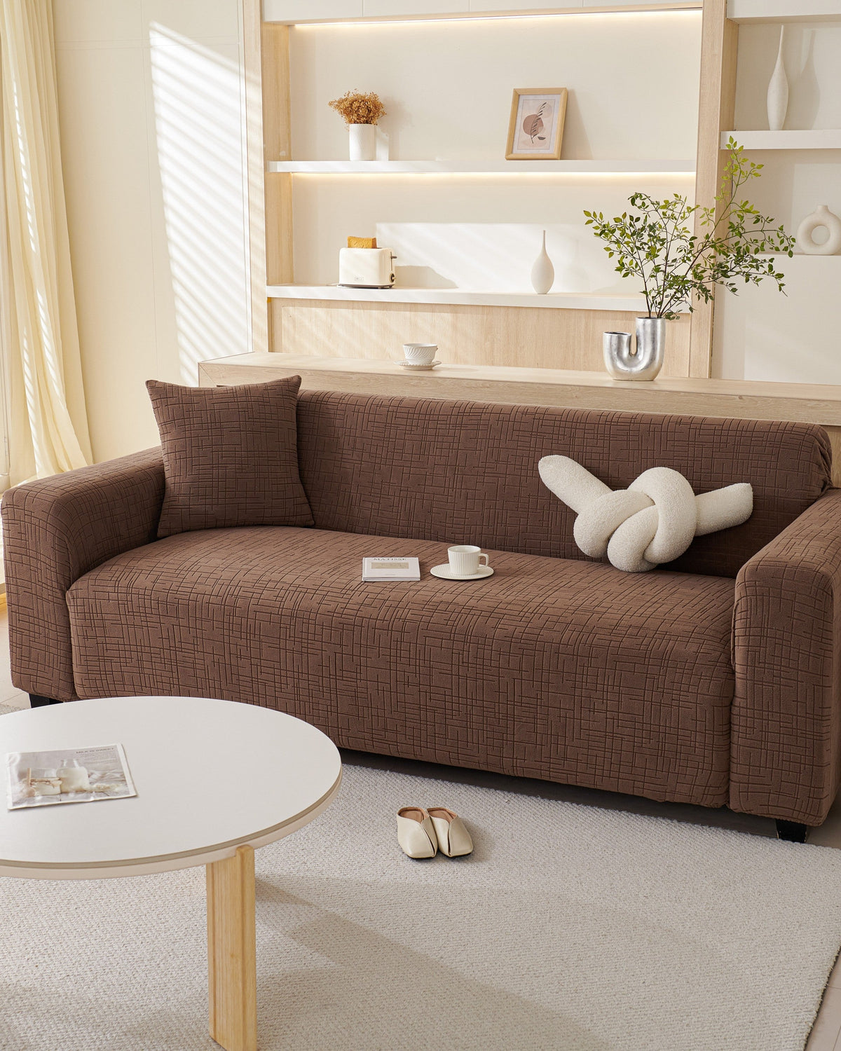 Sofabezug Arquette – Kaffeebraun – Ansicht 2