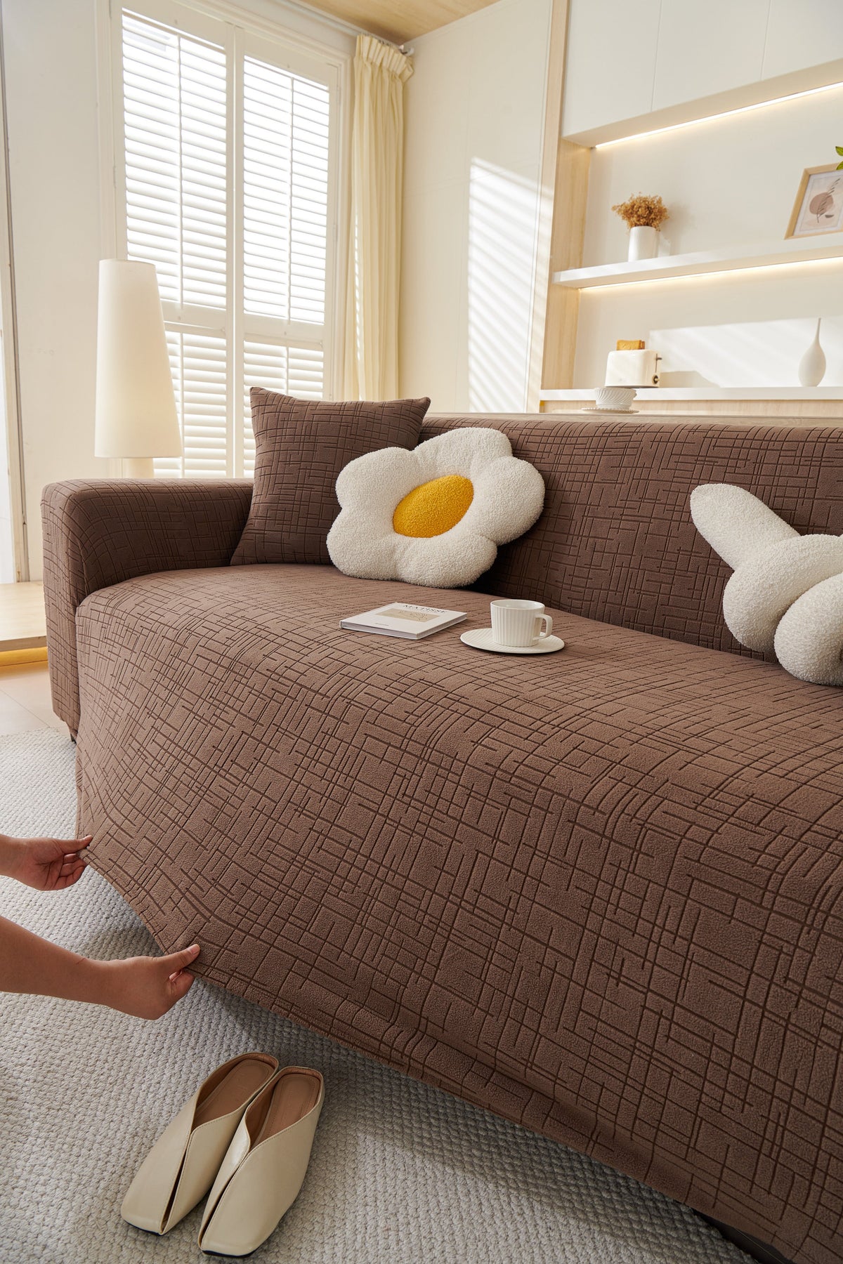 Sofabezug Arquette – Kaffeebraun – Ansicht 3