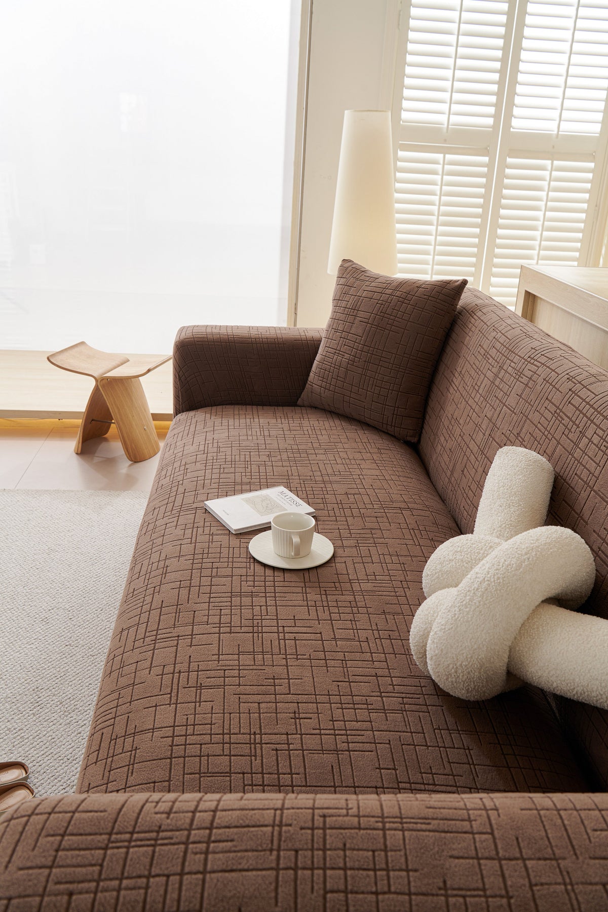 Sofabezug Arquette – Kaffeebraun – Ansicht 7