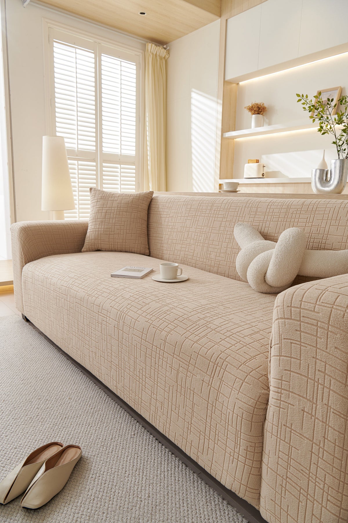 Sofabezug Arquette – Sandbeige – Ansicht 1