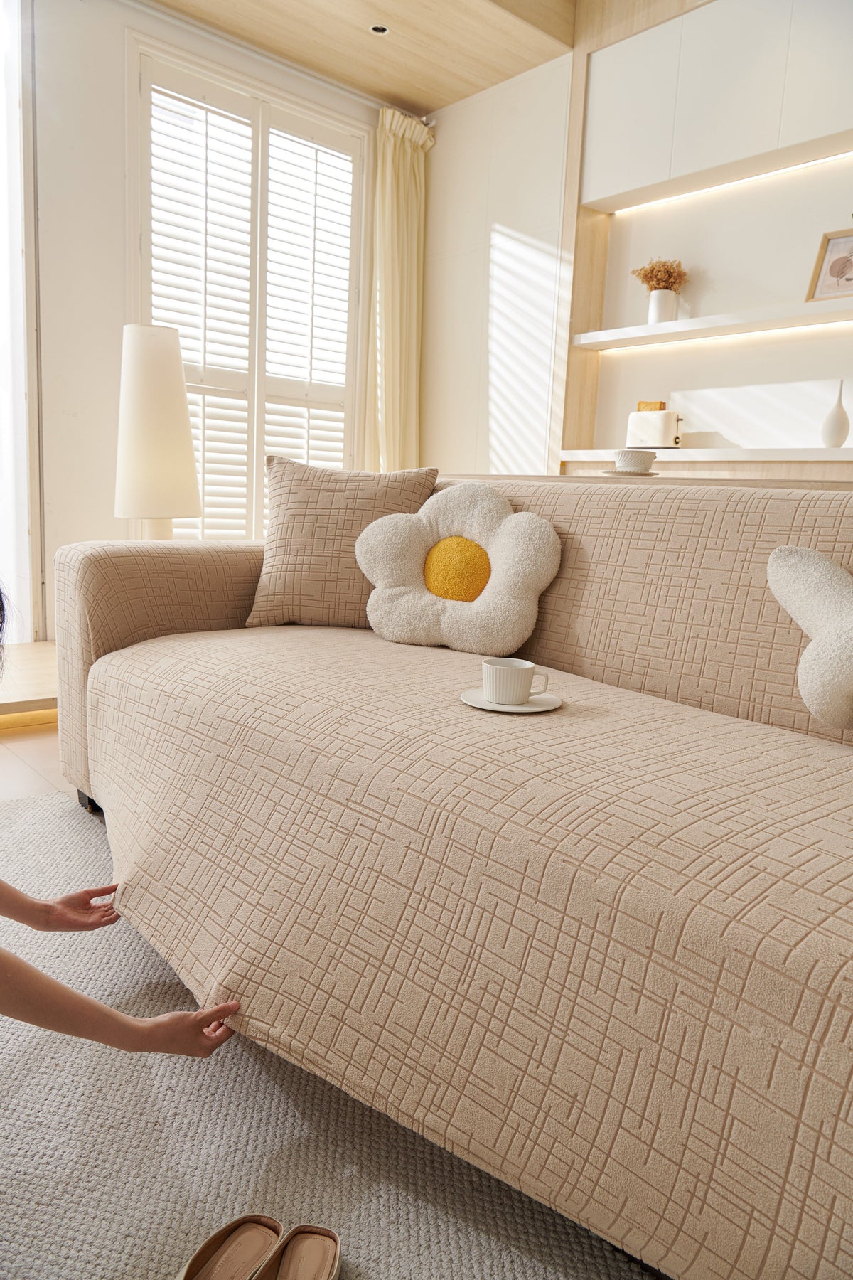 Sofabezug Arquette – Sandbeige – Ansicht 3