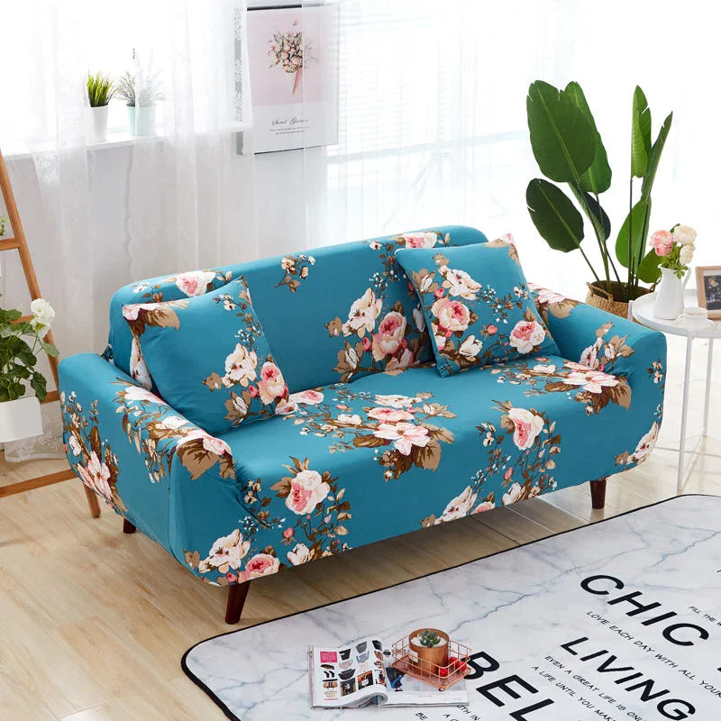 Stretch-Sofabezug mit Druckmuster – Blossom – Ansicht 2