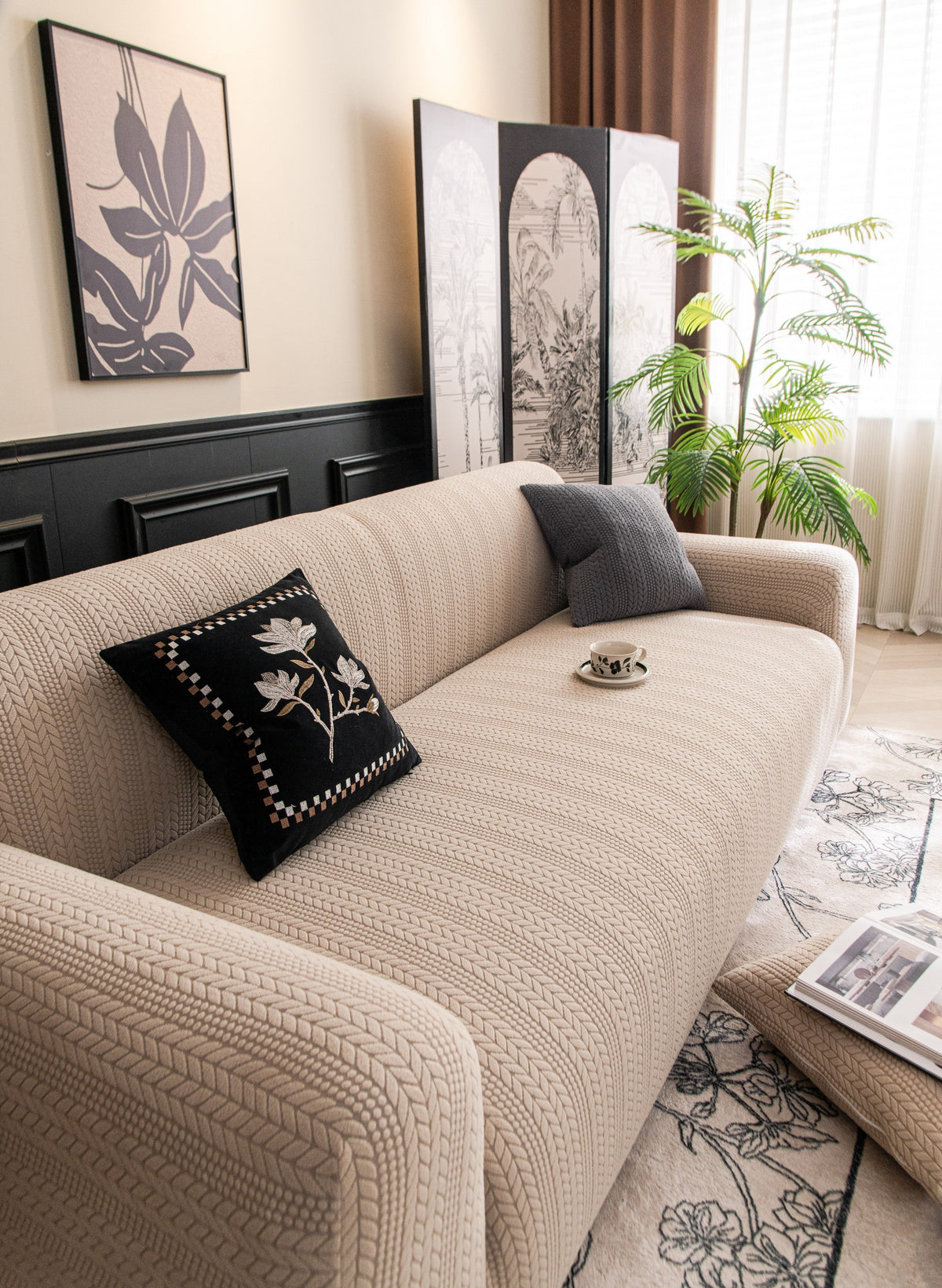 Sofabezug Braelyn – Sandbeige – Ansicht 1