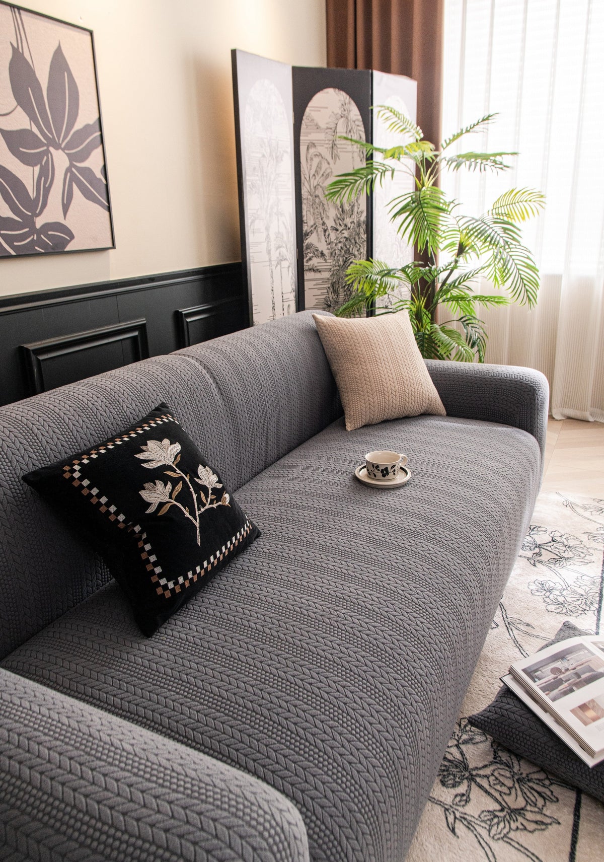 Sofabezug Braelyn – Grau – Ansicht 1