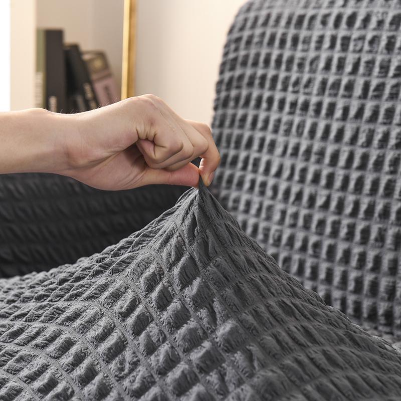Stretch-Sofabezug mit Noppenstruktur – Anthrazitgrau – Ansicht 4