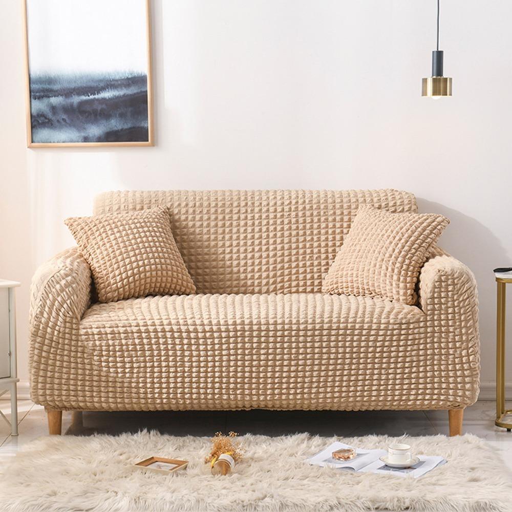 Stretch-Sofabezug mit Noppenstruktur – Beige – Ansicht 1
