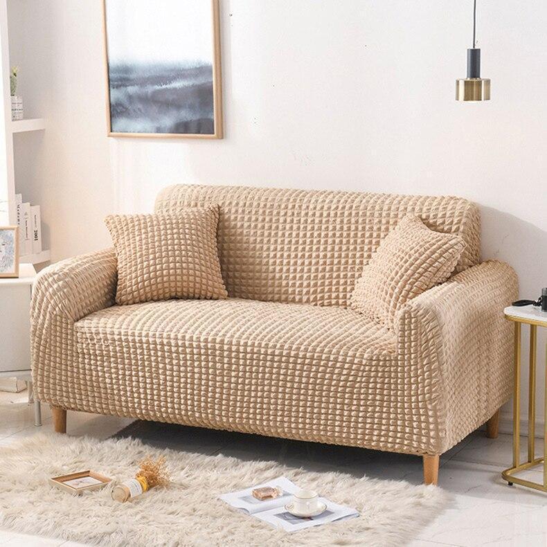 Stretch-Sofabezug mit Noppenstruktur – Beige – Ansicht 2