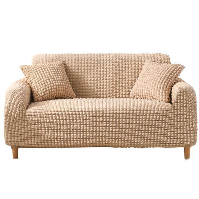 Stretch-Sofabezug mit Noppenstruktur – Beige – Ansicht 3