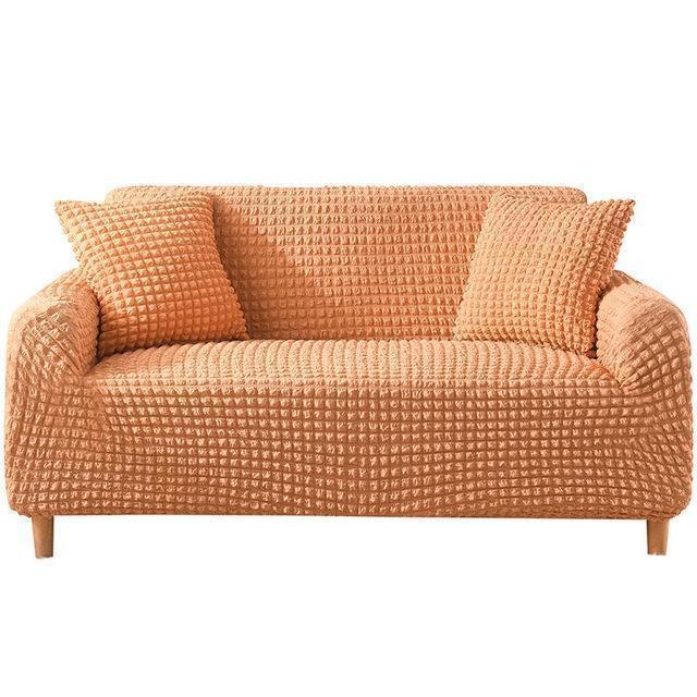 Stretch-Sofabezug mit Noppenstruktur – Orange – Ansicht 2