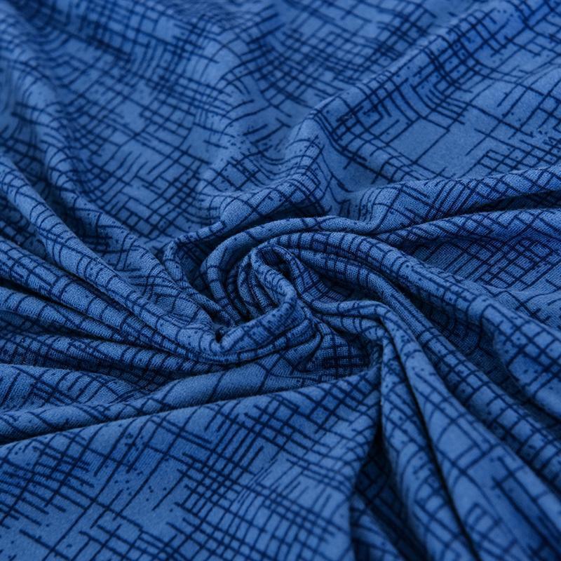 Stretch-Sofabezug mit Kreuzmuster – Blau – Ansicht 5