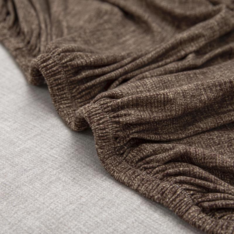 Stretch-Sofabezug mit Kreuzmuster – Kaffeebraun – Ansicht 3