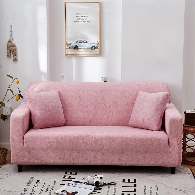 Stretch-Sofabezug mit Kreuzmuster – Rosa – Ansicht 3