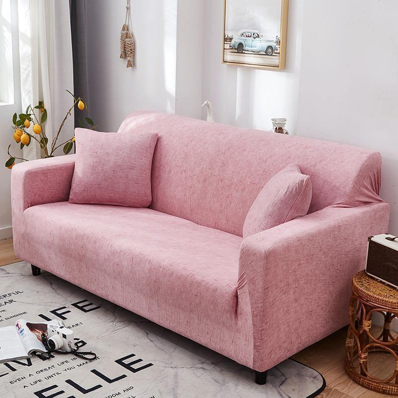 Stretch-Sofabezug mit Kreuzmuster – Rosa – Ansicht 6