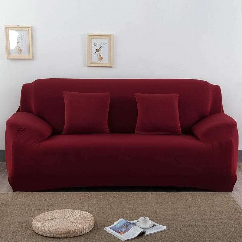 Stretch-Sofabezug – Granatrot – Ansicht 6