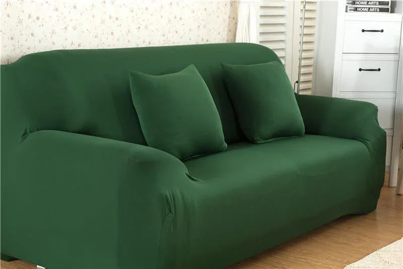 Stretch-Sofabezug – Malachitgrün – Ansicht 2