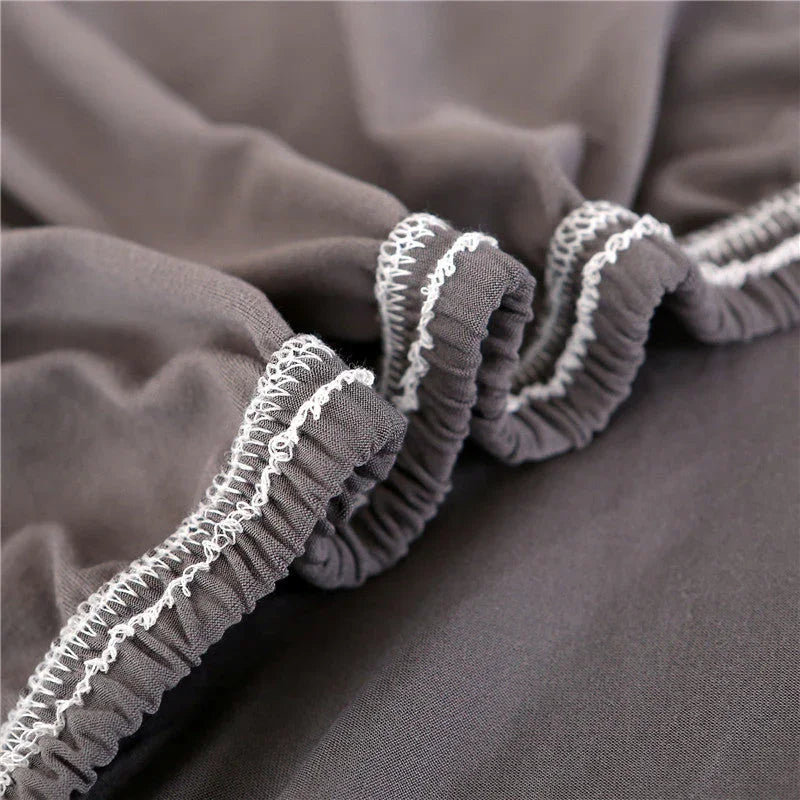 Stretch-Sofabezug – Dunkelgrau – Ansicht 5