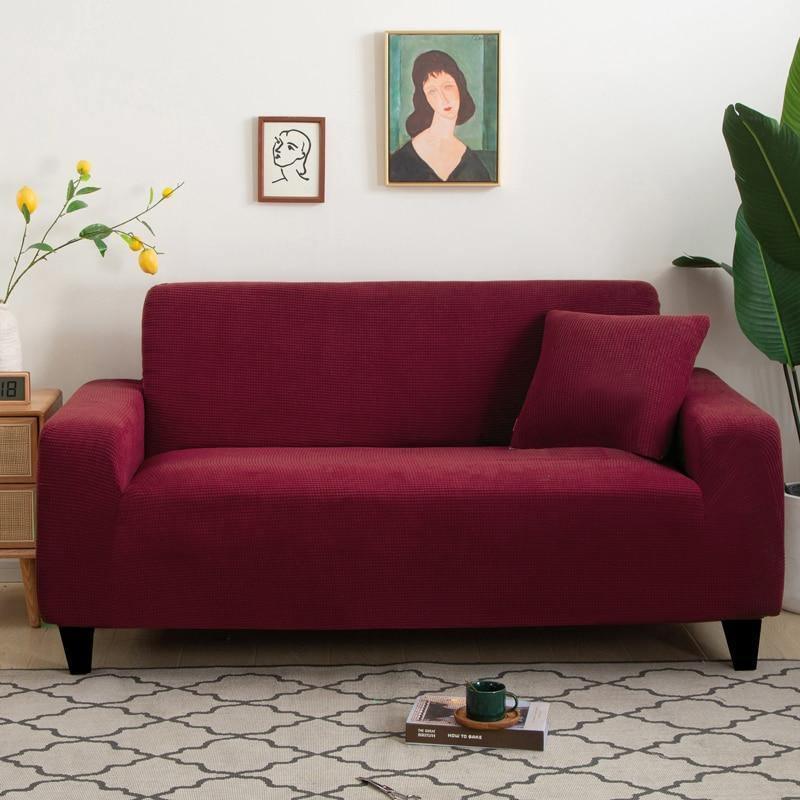 Jacquard-Sofabezug – Granatrot – Ansicht 1