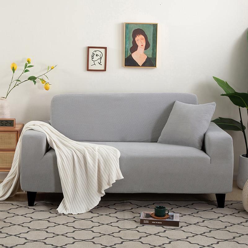 Jacquard-Sofabezug – Hellgrau – Ansicht 1