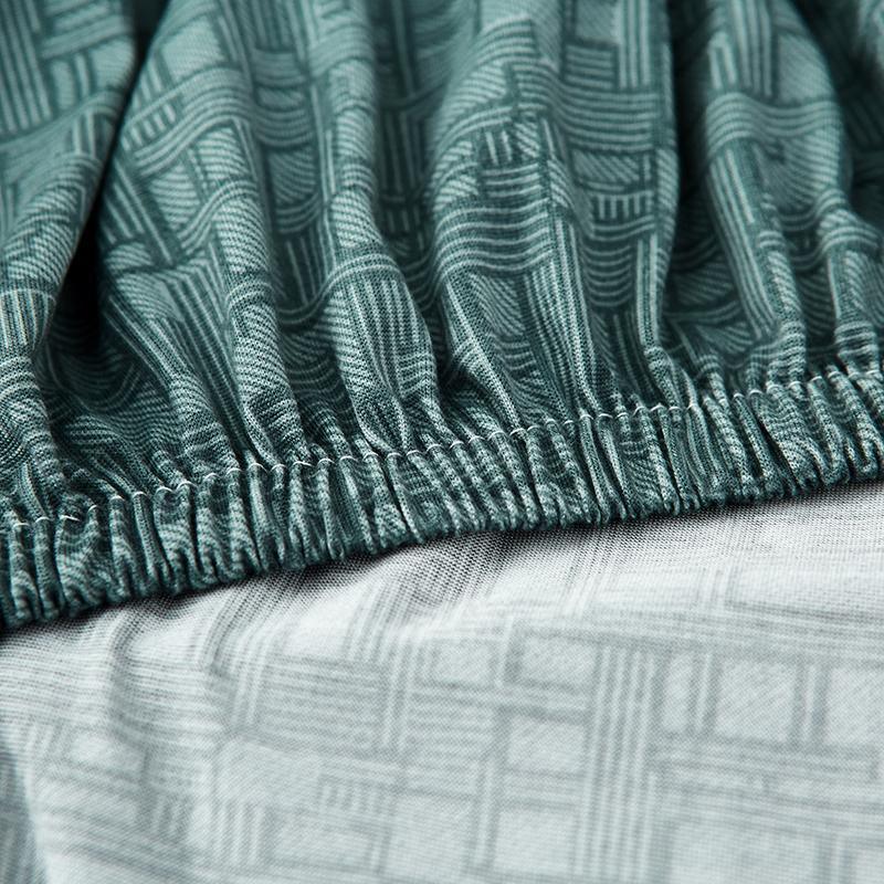 Stretch-Sofabezug mit geometrischem Linienmuster – Pastellgrün – Ansicht 4