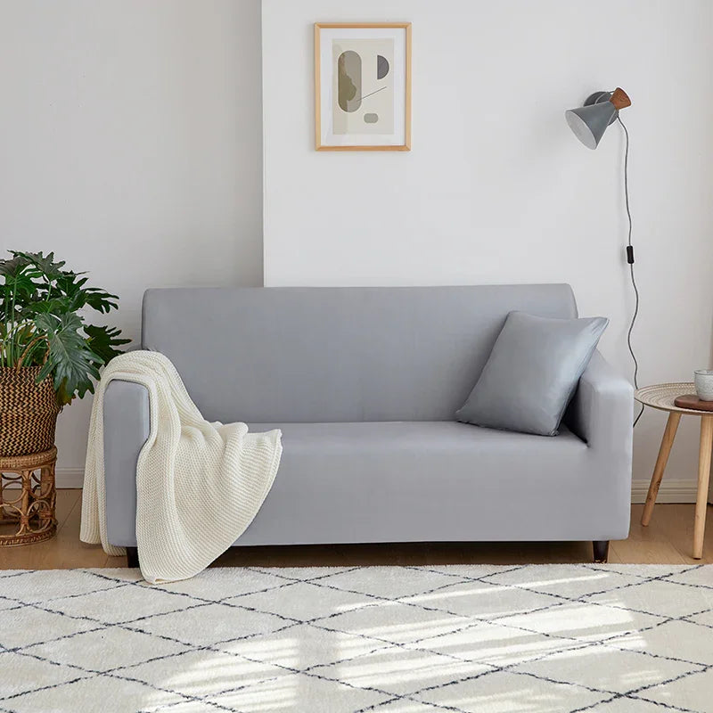 Stretch-Sofabezug – Delfingrau – Ansicht 1