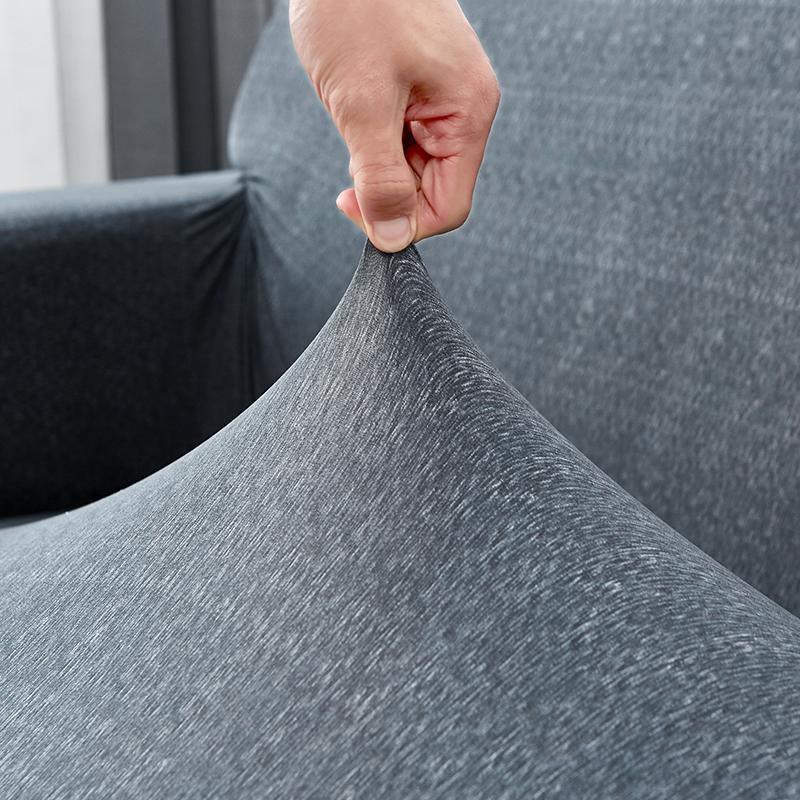 Stretch-Sofabezug mit Sprenkelmuster – Anthrazitgrau – Ansicht 2
