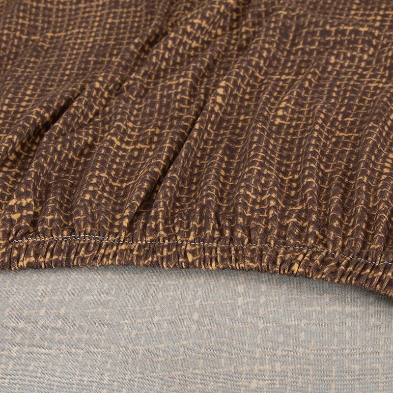 Stretch-Sofabezug mit Sprenkelmuster – Braun und Gold – Ansicht 3