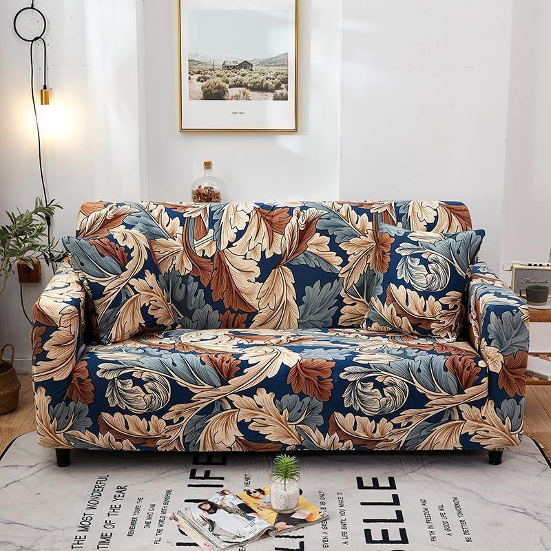 Stretch-Sofabezug mit Druckmuster – Vintage – Ansicht 1