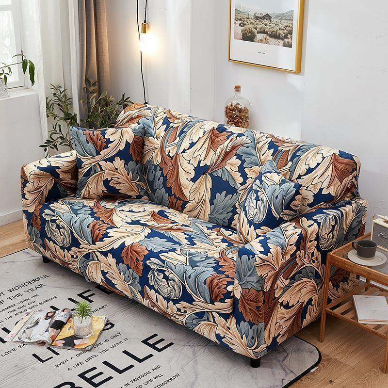 Stretch-Sofabezug mit Druckmuster – Vintage – Ansicht 5