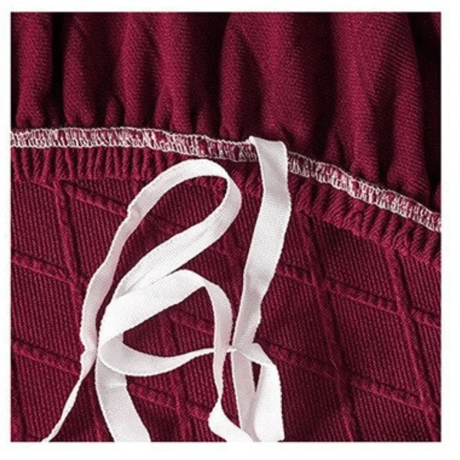 Stretch-Sofabezug mit Jacquard-Rautenmuster – Kardinalrot – Ansicht 3