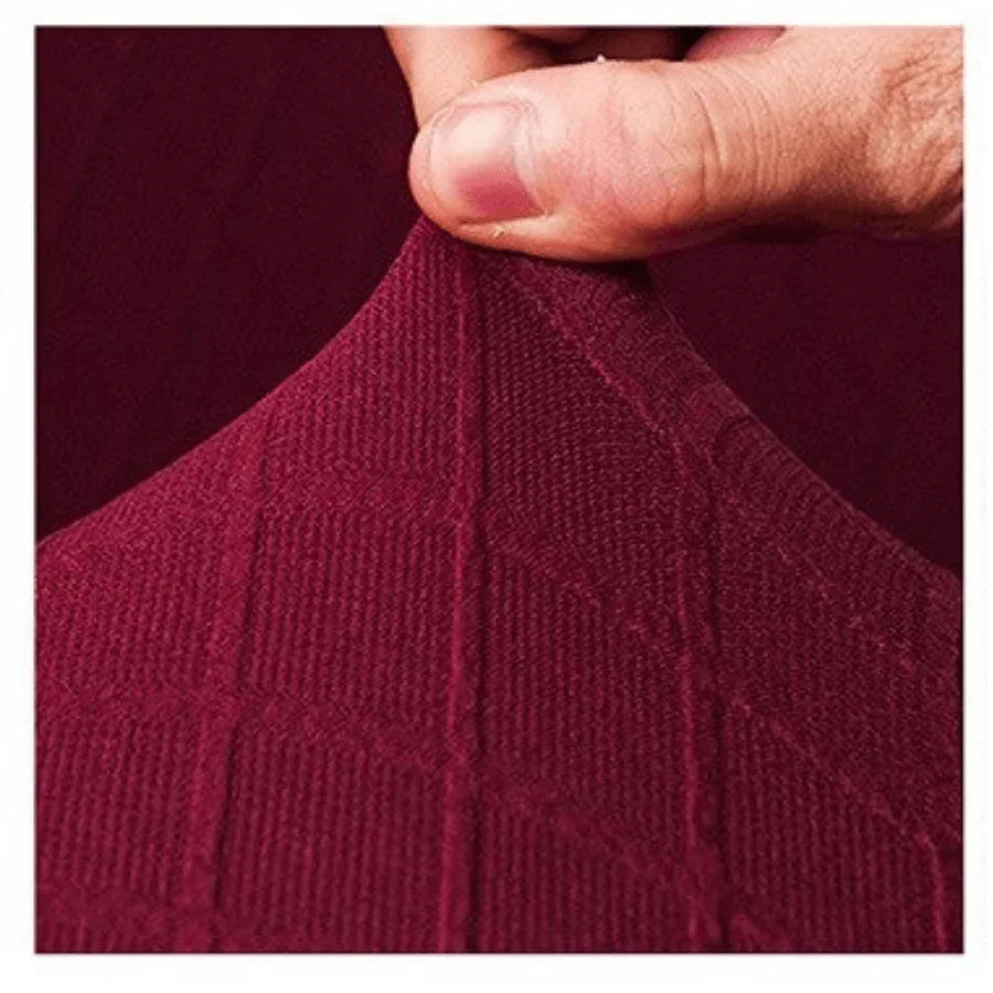 Kissenhülle aus Jacquard mit Rautenmuster – Kardinalrot – Ansicht 2