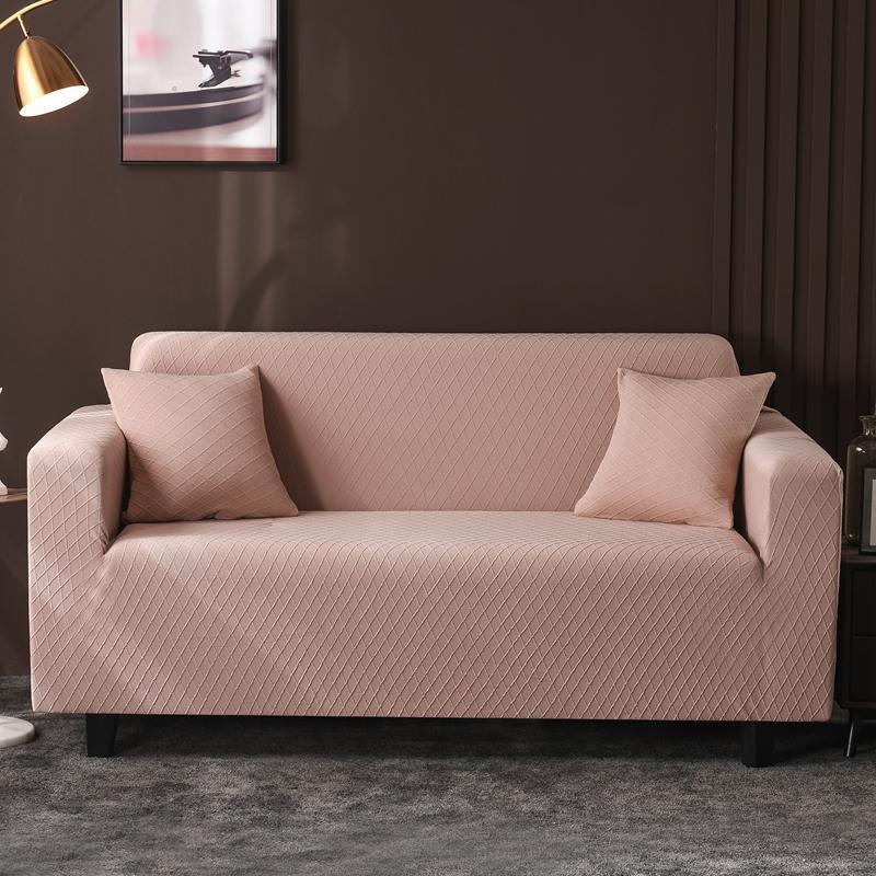 Kissenhülle aus Jacquard mit Rautenmuster – Hellbraun – Ansicht 3