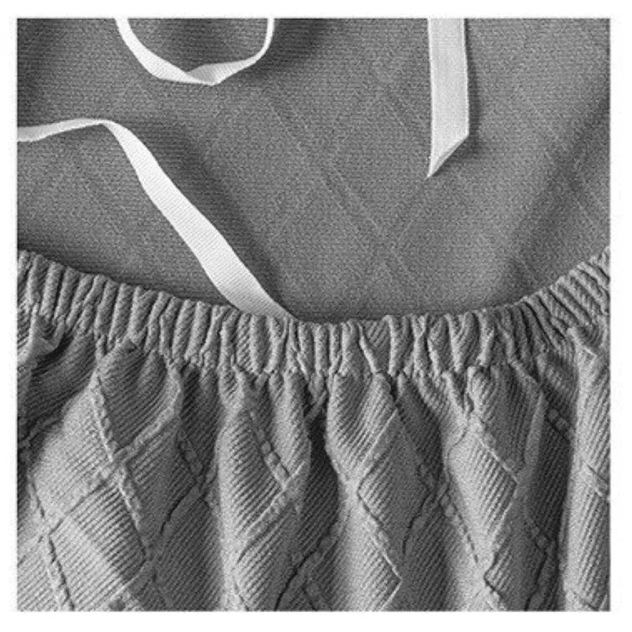 Stretch-Sofabezug mit Jacquard-Rautenmuster – Helles Betongrau – Ansicht 5