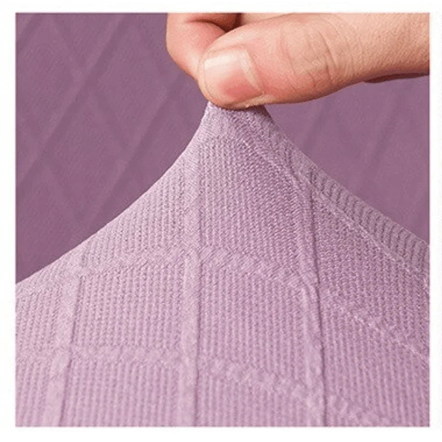 Stretch-Sofabezug mit Jacquard-Rautenmuster – Hellviolett – Ansicht 3