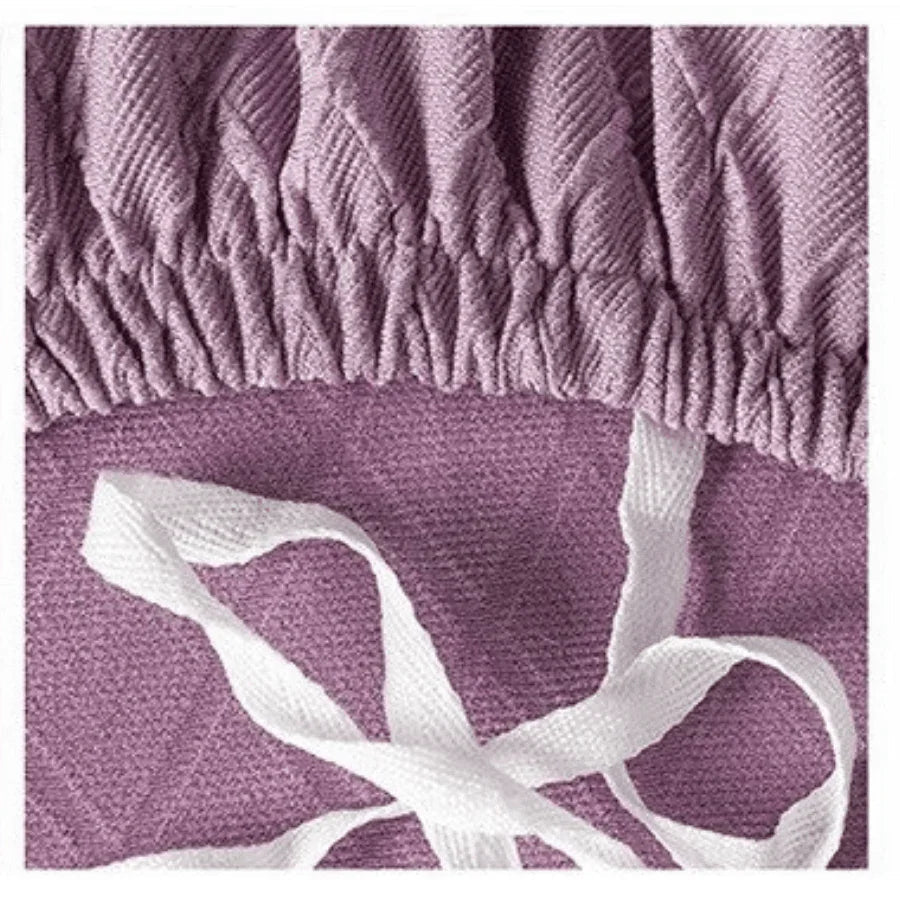Stretch-Sofabezug mit Jacquard-Rautenmuster – Hellviolett – Ansicht 4
