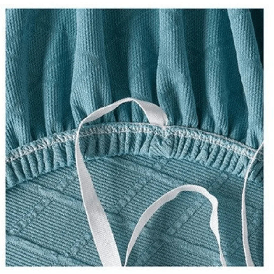 Stretch-Sofabezug mit Jacquard-Rautenmuster – Himmelblau – Ansicht 3