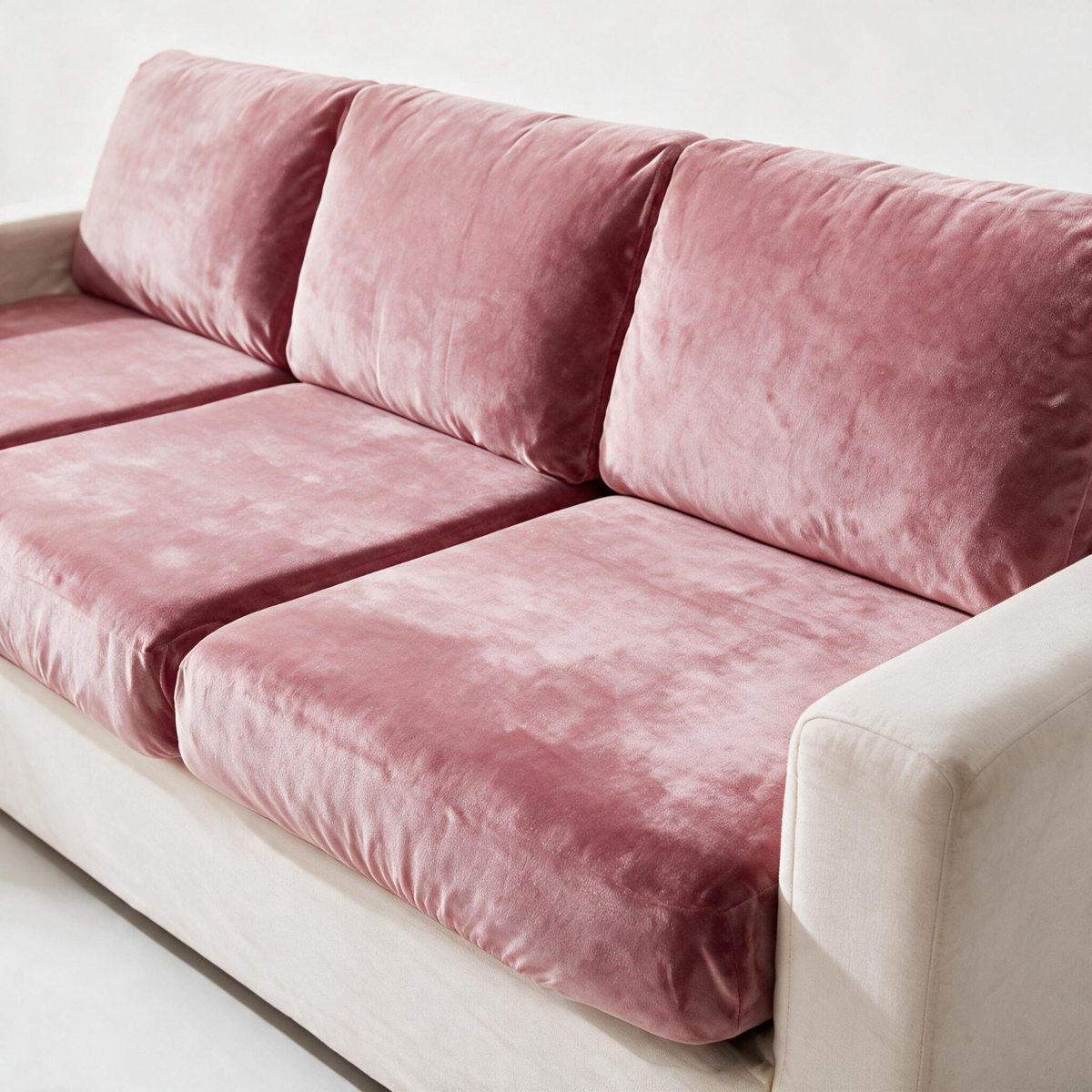 Sitzkissenbezug aus Samt fürs Sofa – Rosa – Ansicht 2