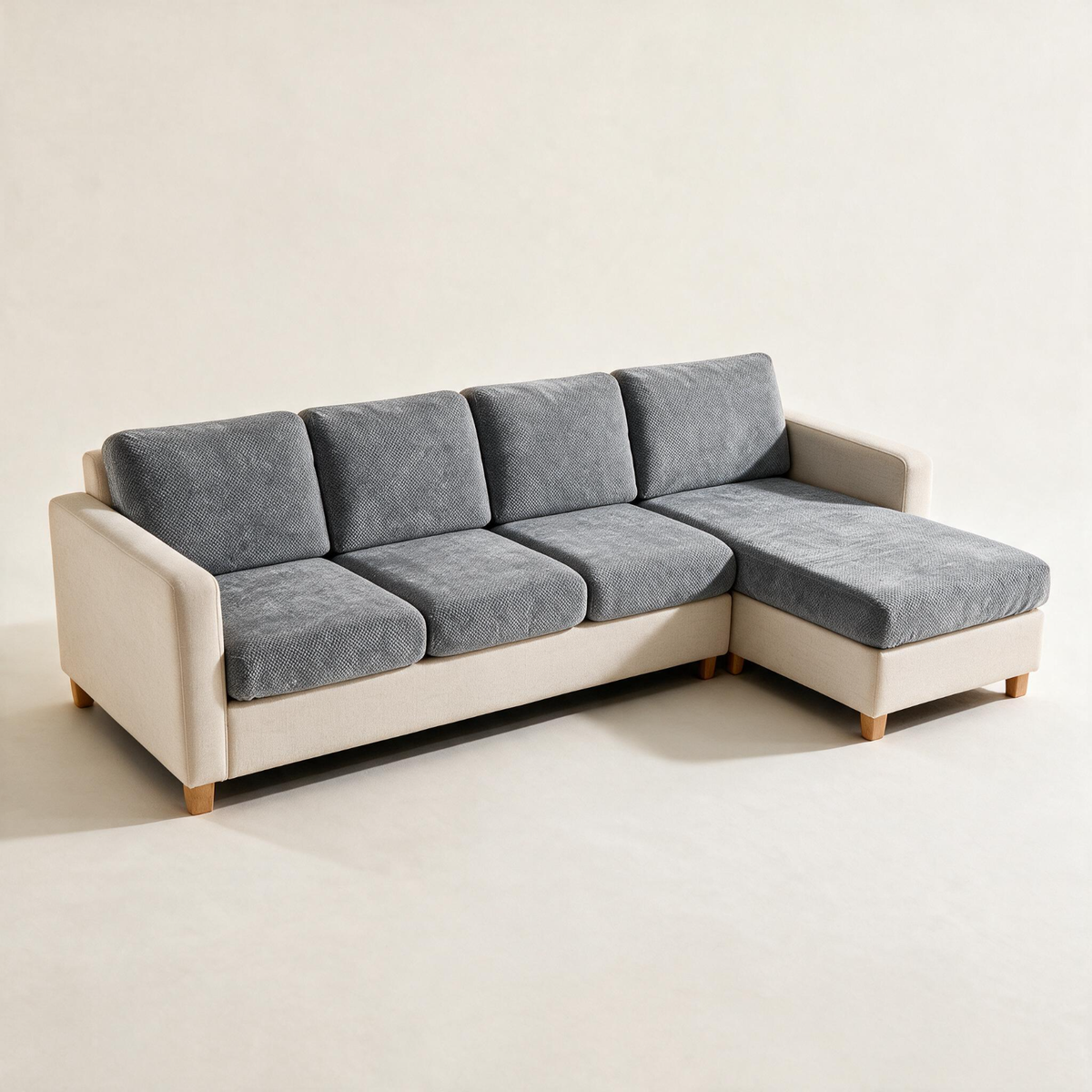 Sitzkissenbezug Luma fürs Sofa – Mittelgrau – Ansicht 1