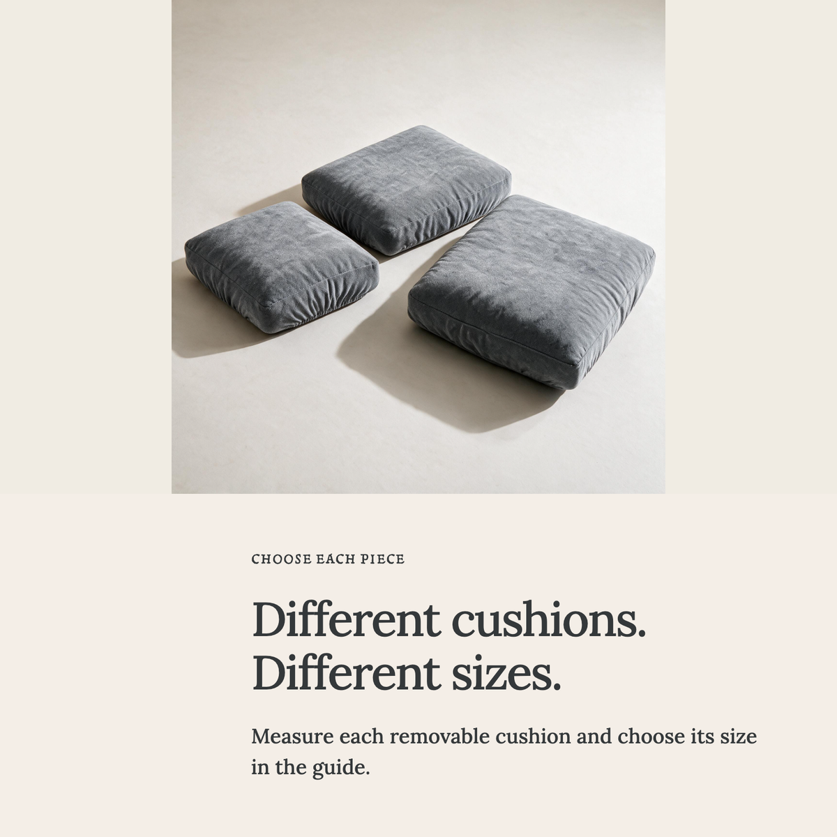 Sitzkissenbezug Luma fürs Sofa – Mittelgrau – Ansicht 5