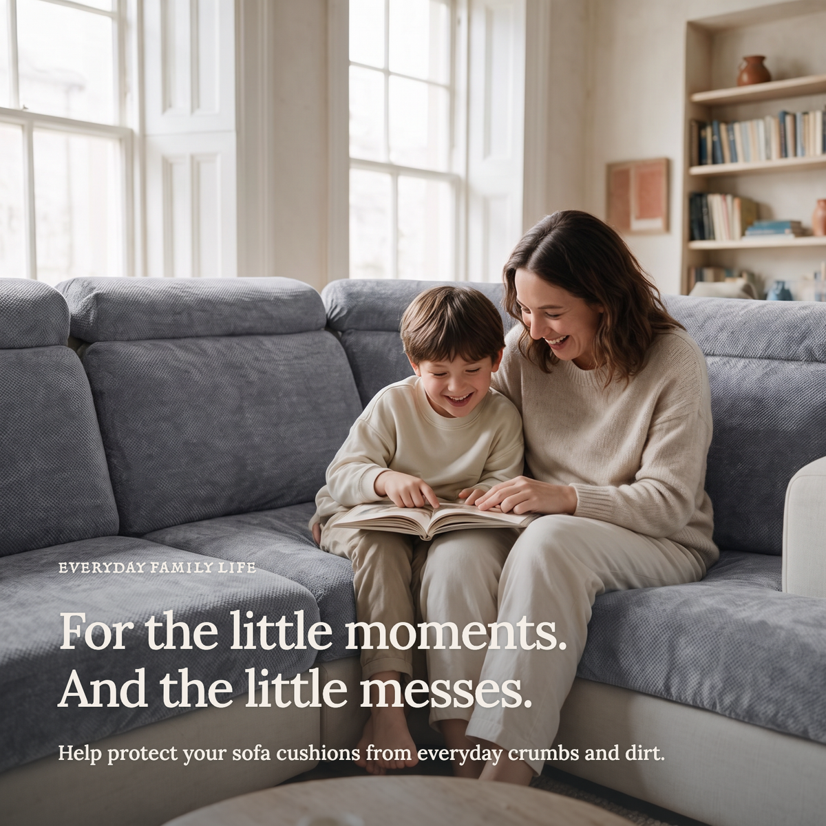 Sitzkissenbezug Luma fürs Sofa – Mittelgrau – Ansicht 6