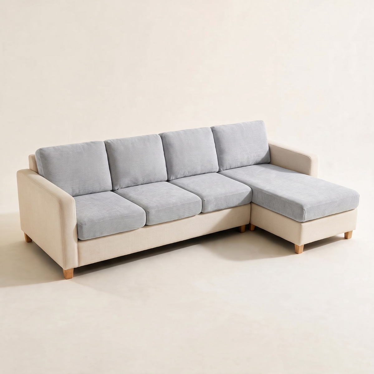 Sitzkissenbezug Luma fürs Sofa – Hellgrau – Ansicht 1
