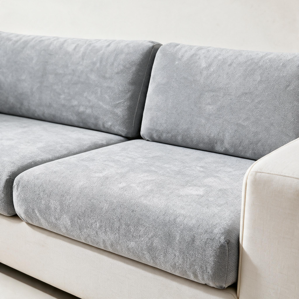 Sitzkissenbezug Luma fürs Sofa – Hellgrau – Ansicht 2