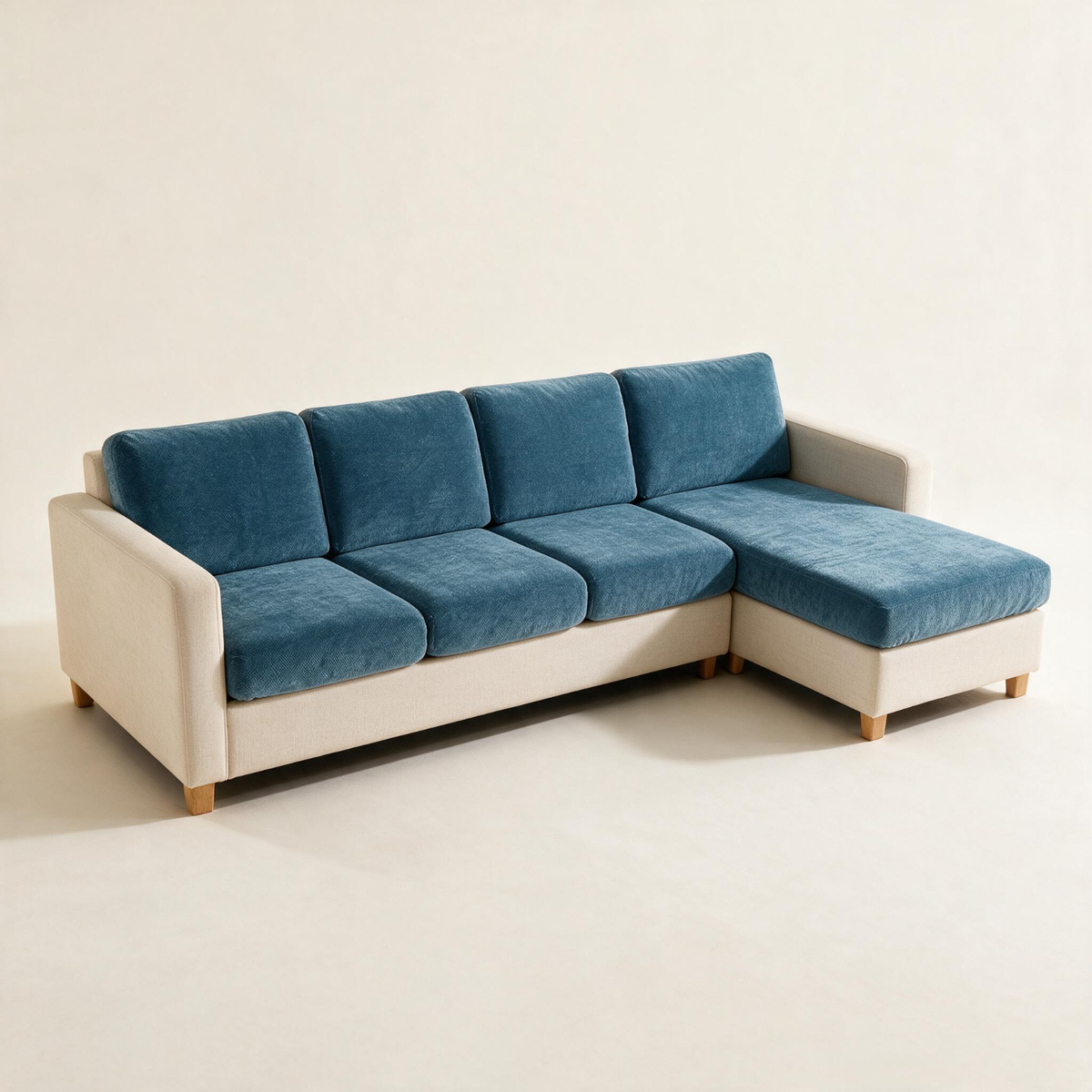 Sitzkissenbezug Luma fürs Sofa – Blau – Ansicht 1