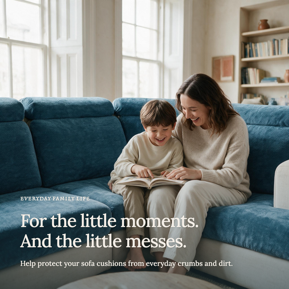 Sitzkissenbezug Luma fürs Sofa – Blau – Ansicht 6
